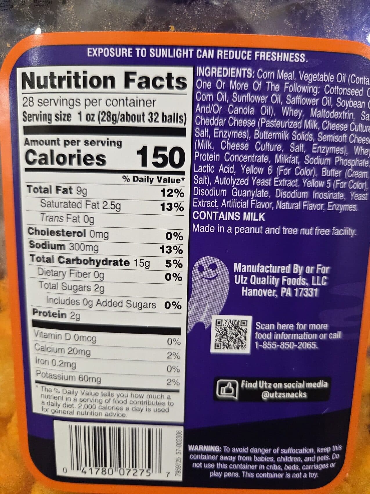 Utz Cheese Balls packshot