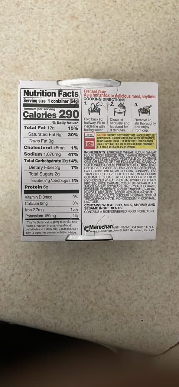 Maruchan Instant Lunch with Shrimp Ramen Noodle Soup packshot