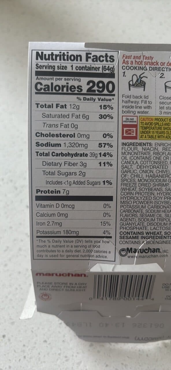 Maruchan Hot & Spicy Shrimp Flavor Ramen Noodle Soup packshot