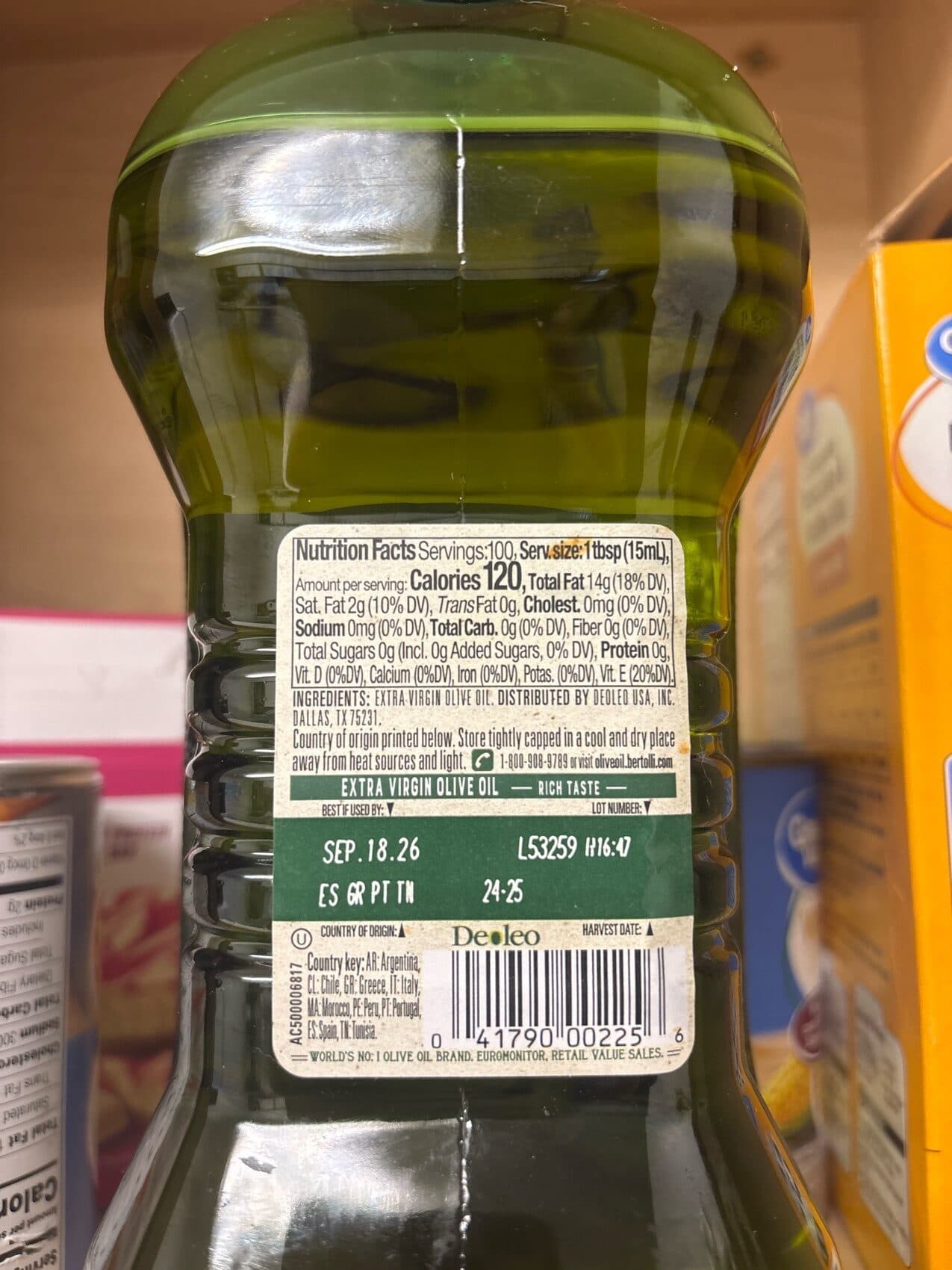 Bertolli Extra Virgin Olive Oil packshot