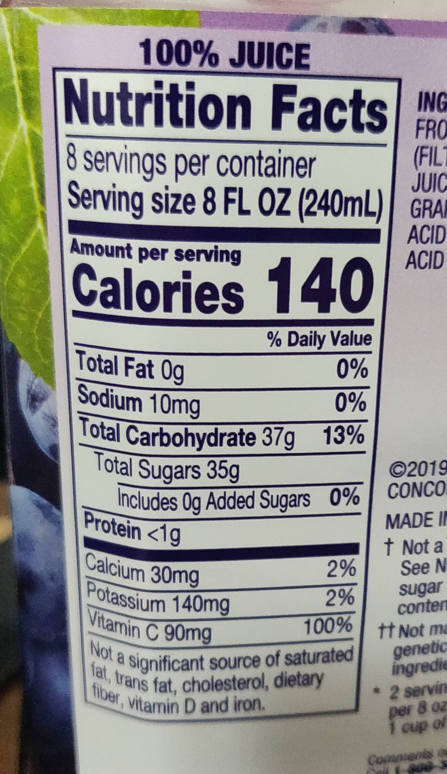 Welch's 100% Grape Juice Concord Grape packshot