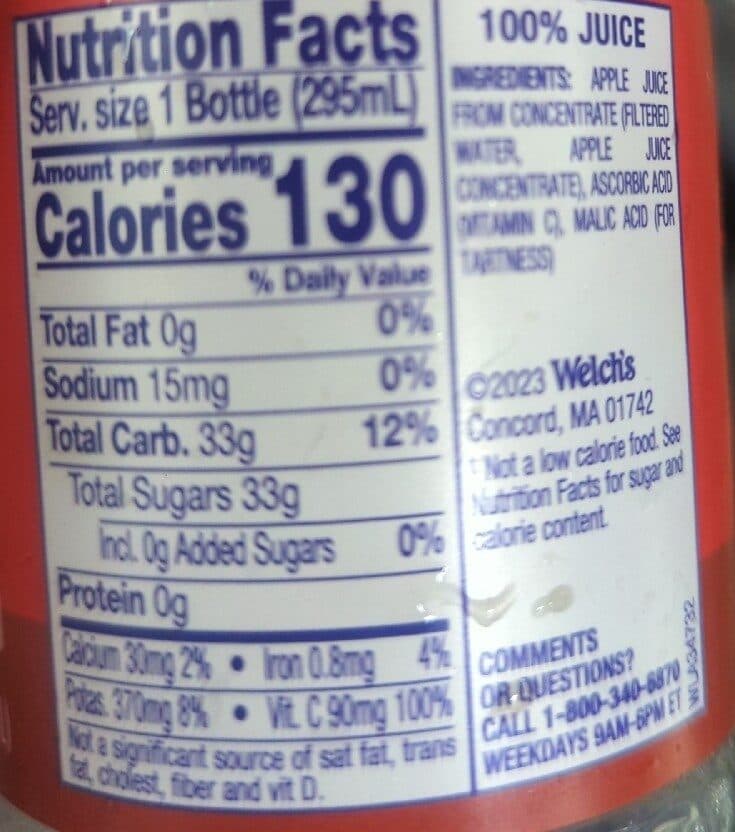 Welch 10 fl oz 100% juice - apple packshot