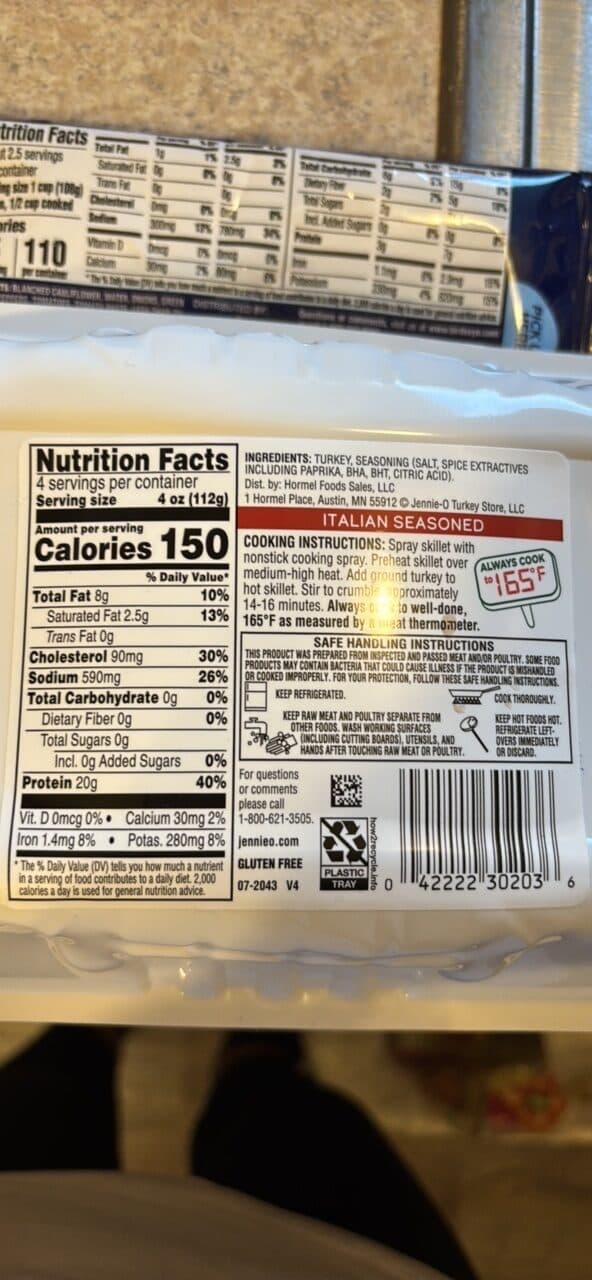 Jennie-O Italian seasoned ground turkey packshot