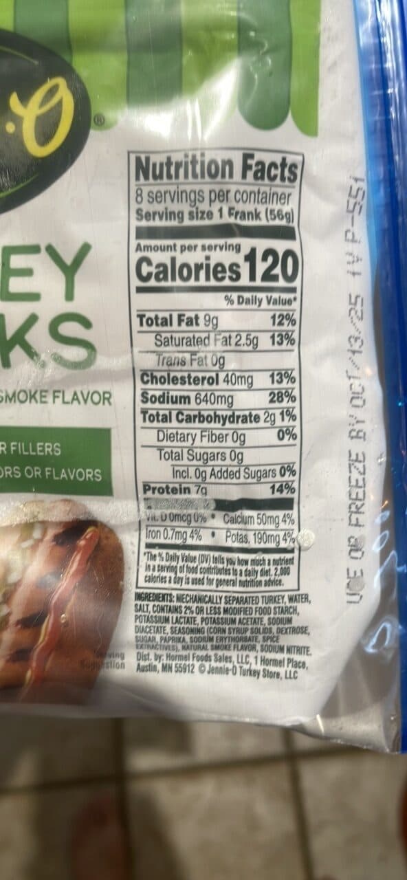 Jennie-O Turkey Franks packshot