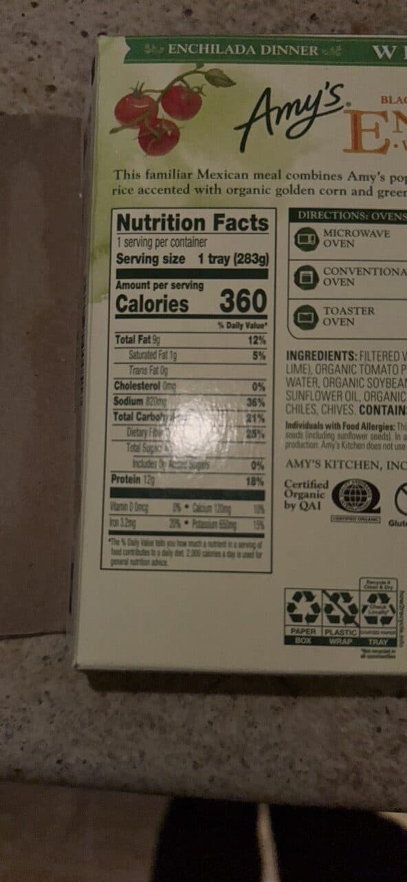 Amy's Enchilada with Spanish Rice & Beans packshot