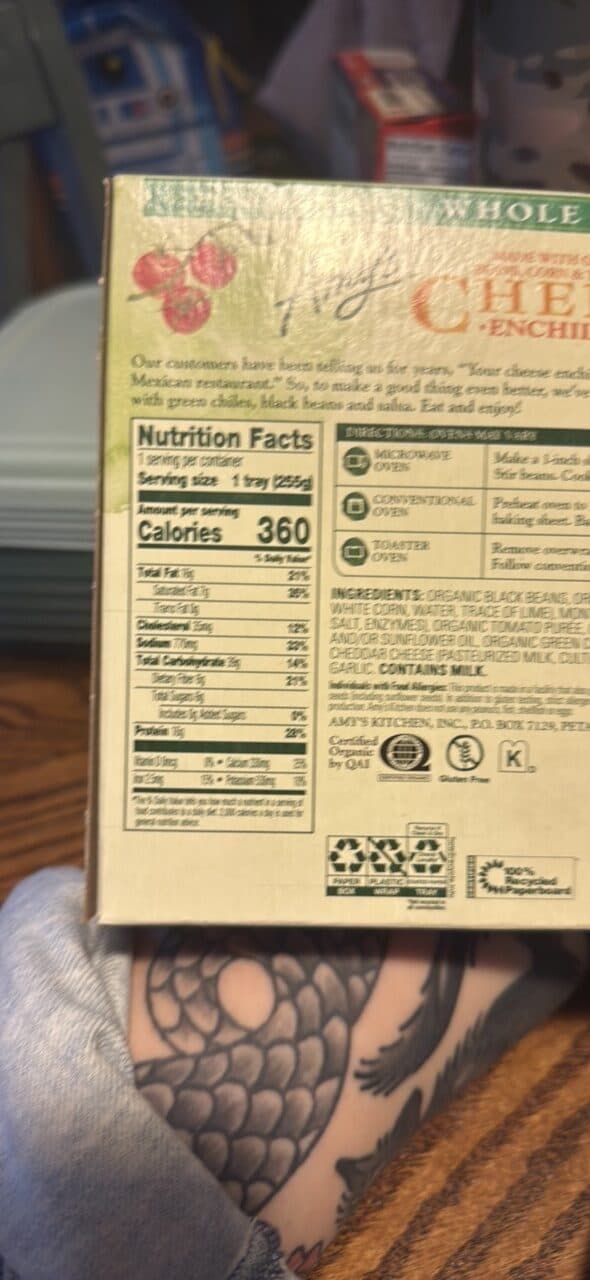 Amy's CHEESE ENCHILADA packshot