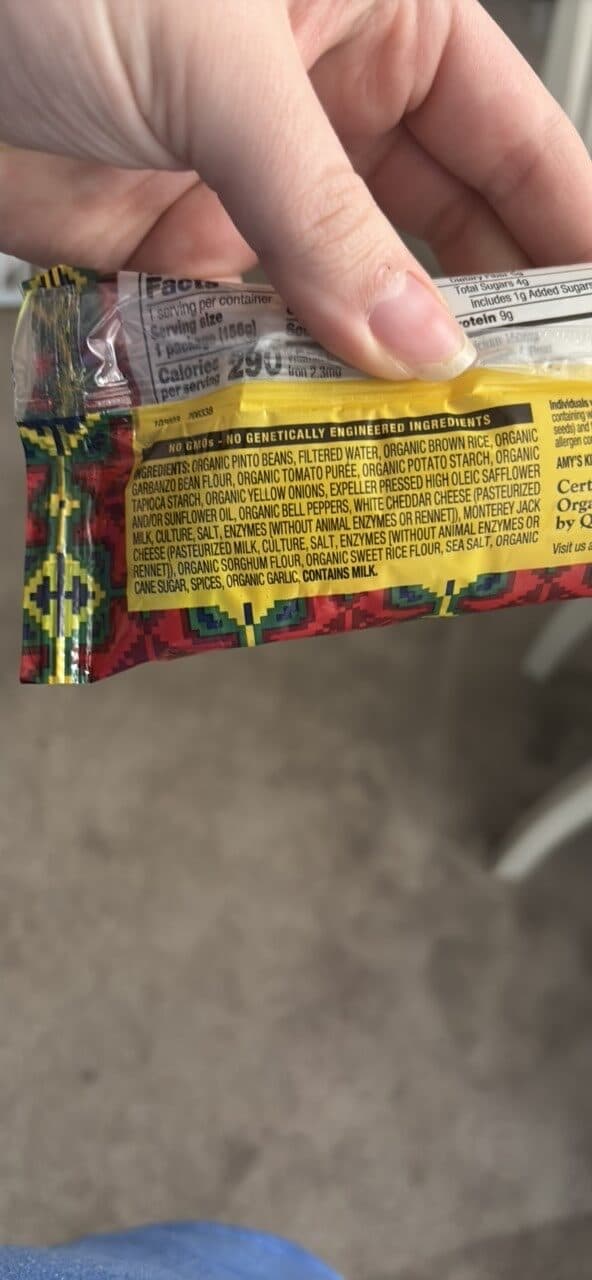 Amy's Burrito Cheddar Cheese packshot