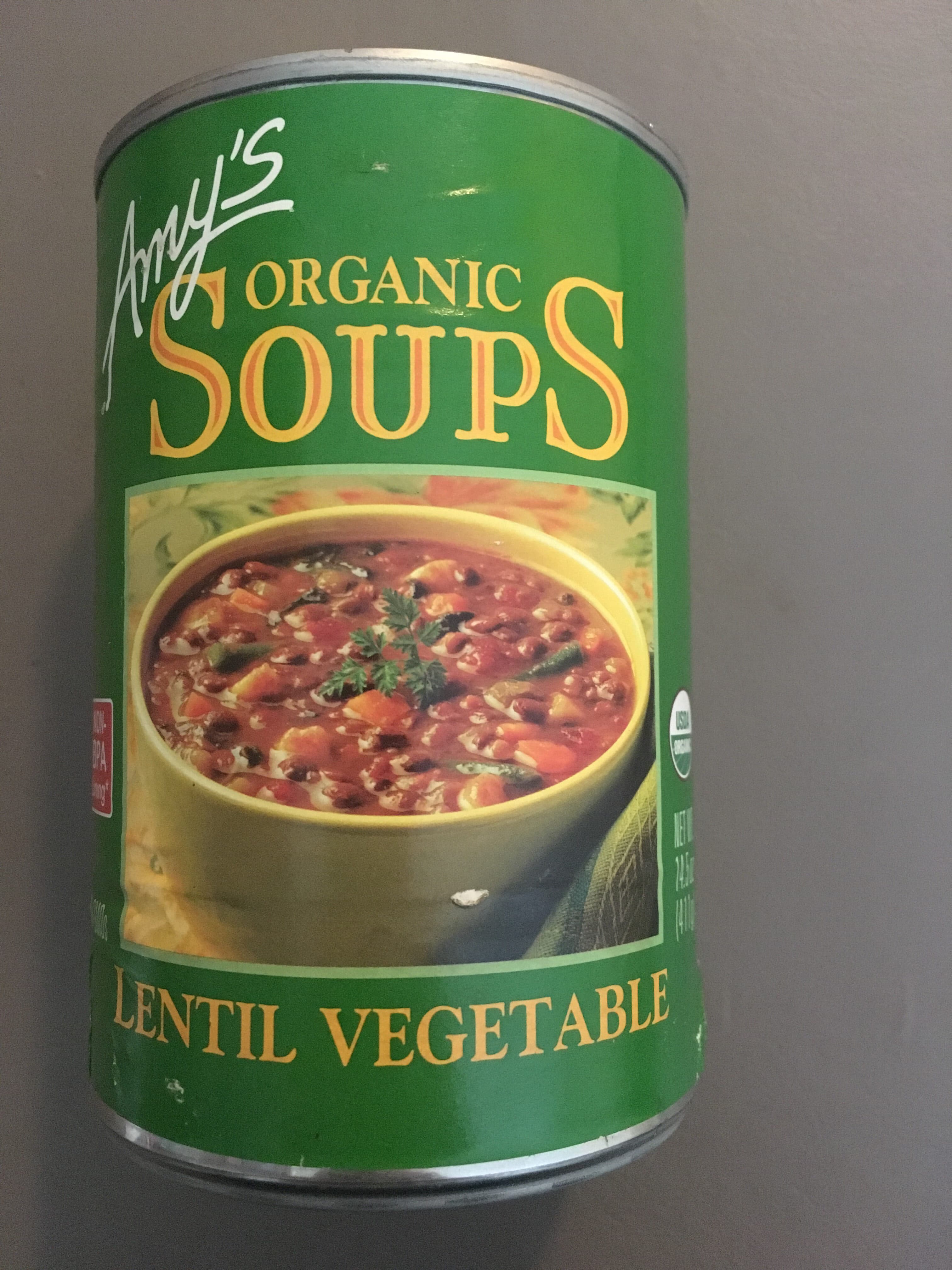 Amy's Organic Soups Lentil Vegetable Soup packshot