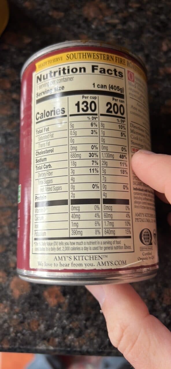 Amy's Southwestern Vegetable Fire Roasted packshot
