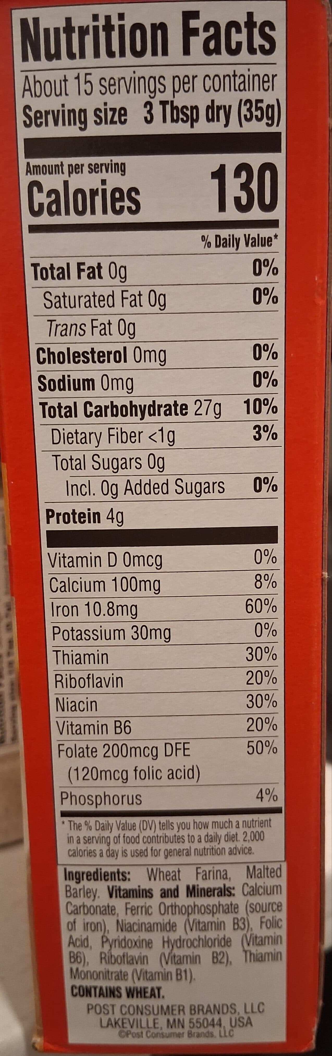 Malt O Meal Cereal, original packshot