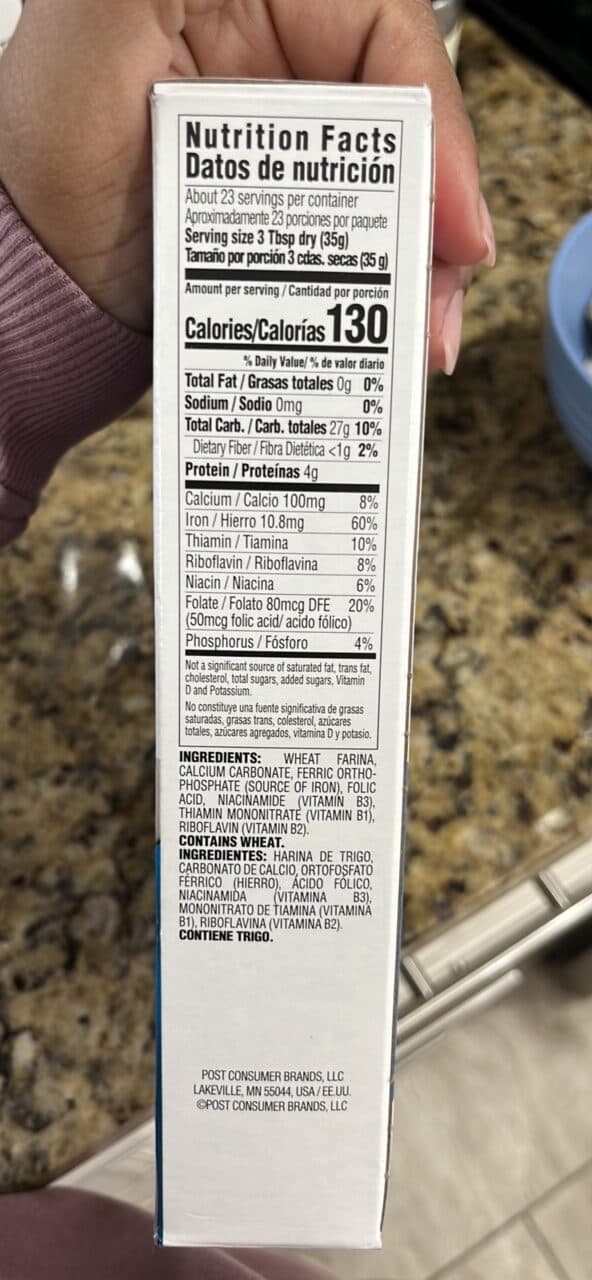 Malt-O-Meal Farina Original Enriched Creamy Hot Wheat Cereal packshot