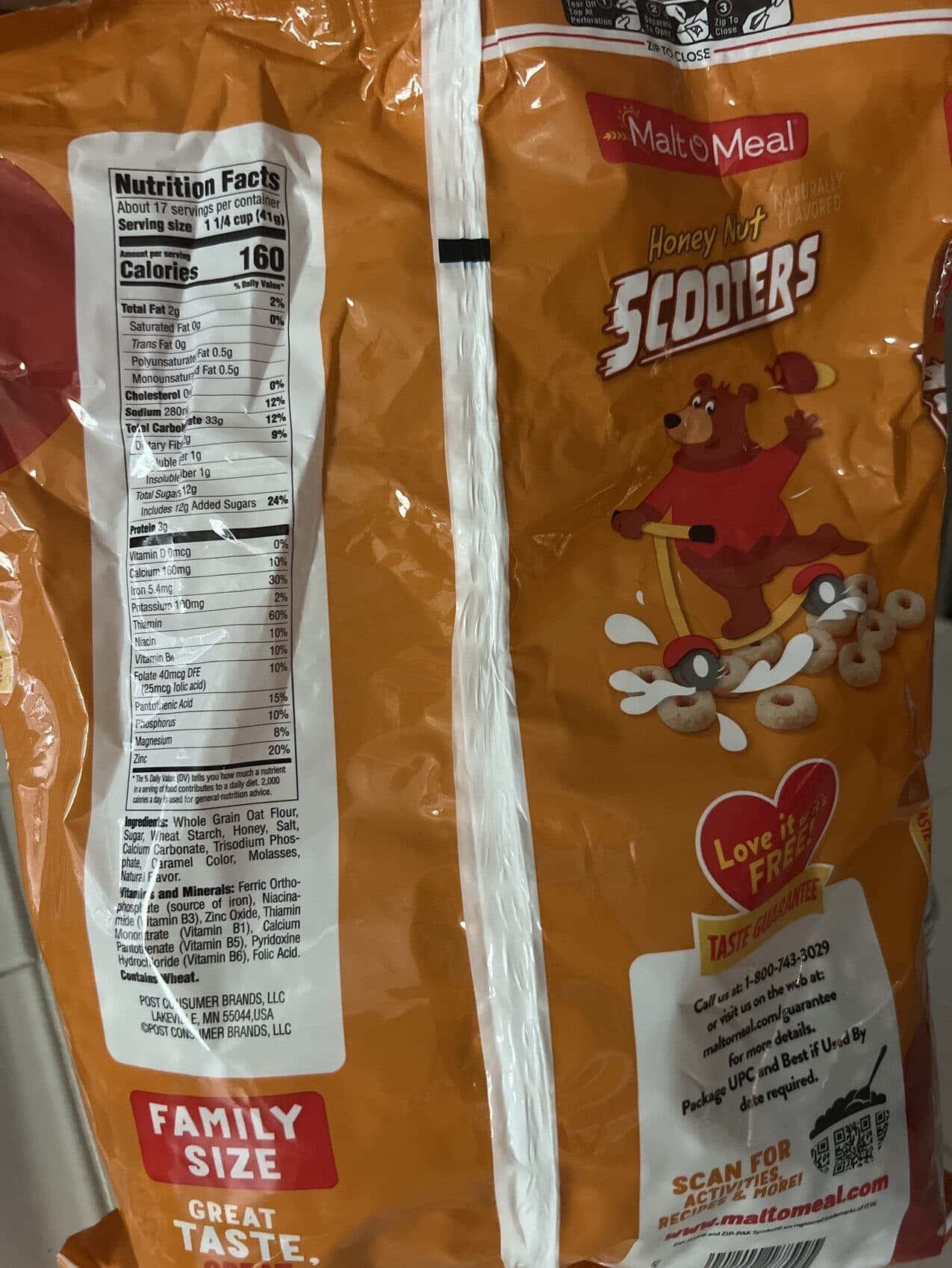 Honey Nut Scooters Honey Nut Sweetened Whole Grain Oat Cereal With Real Honey packshot