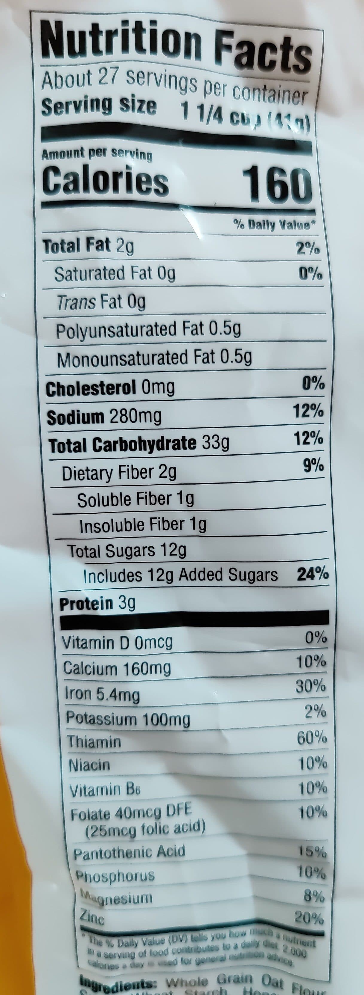 Malt O Meal Honey nut scooters cold cereal packshot