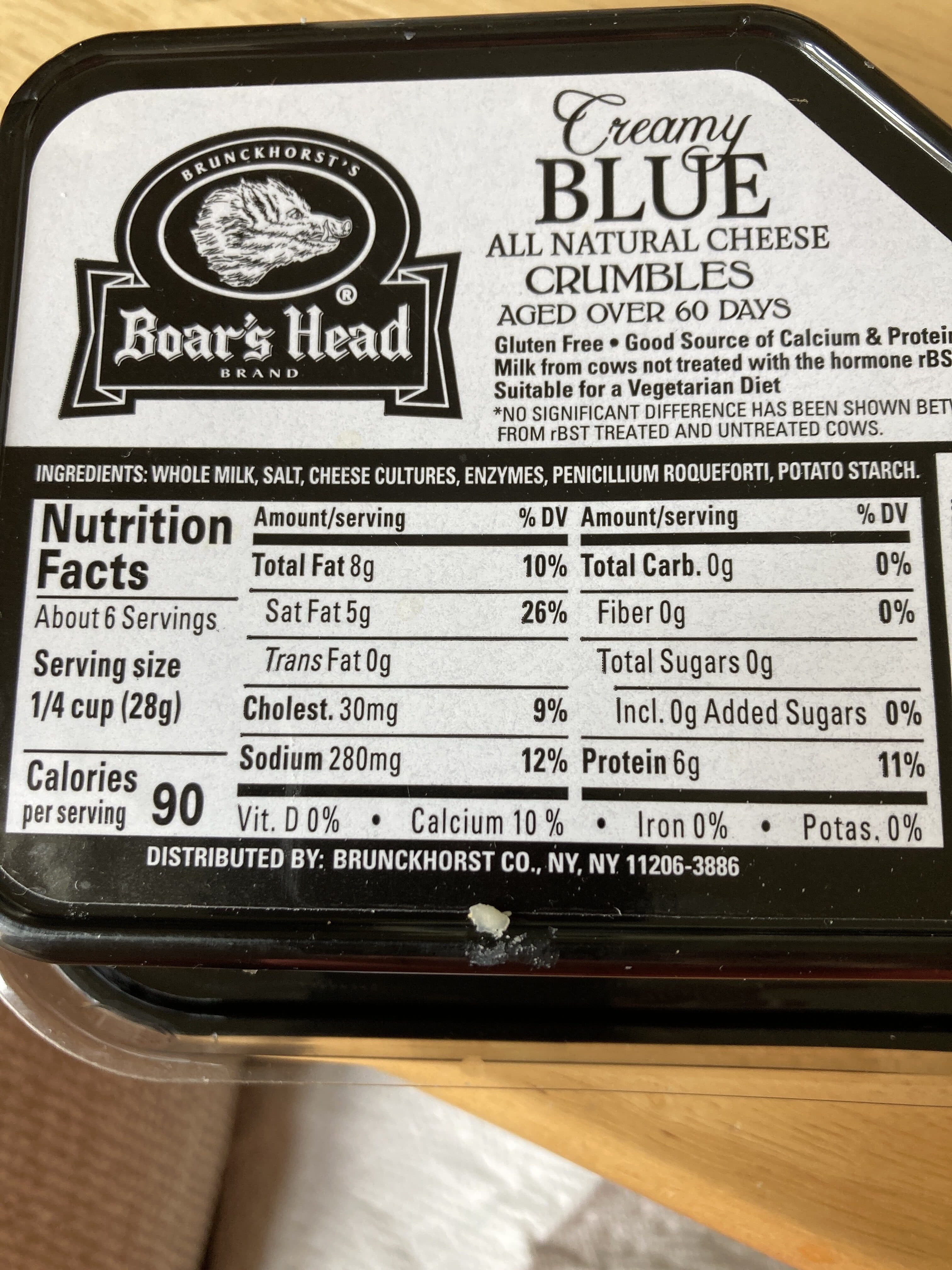 Boar's Head Creamy Blue Cheese Crumbles packshot