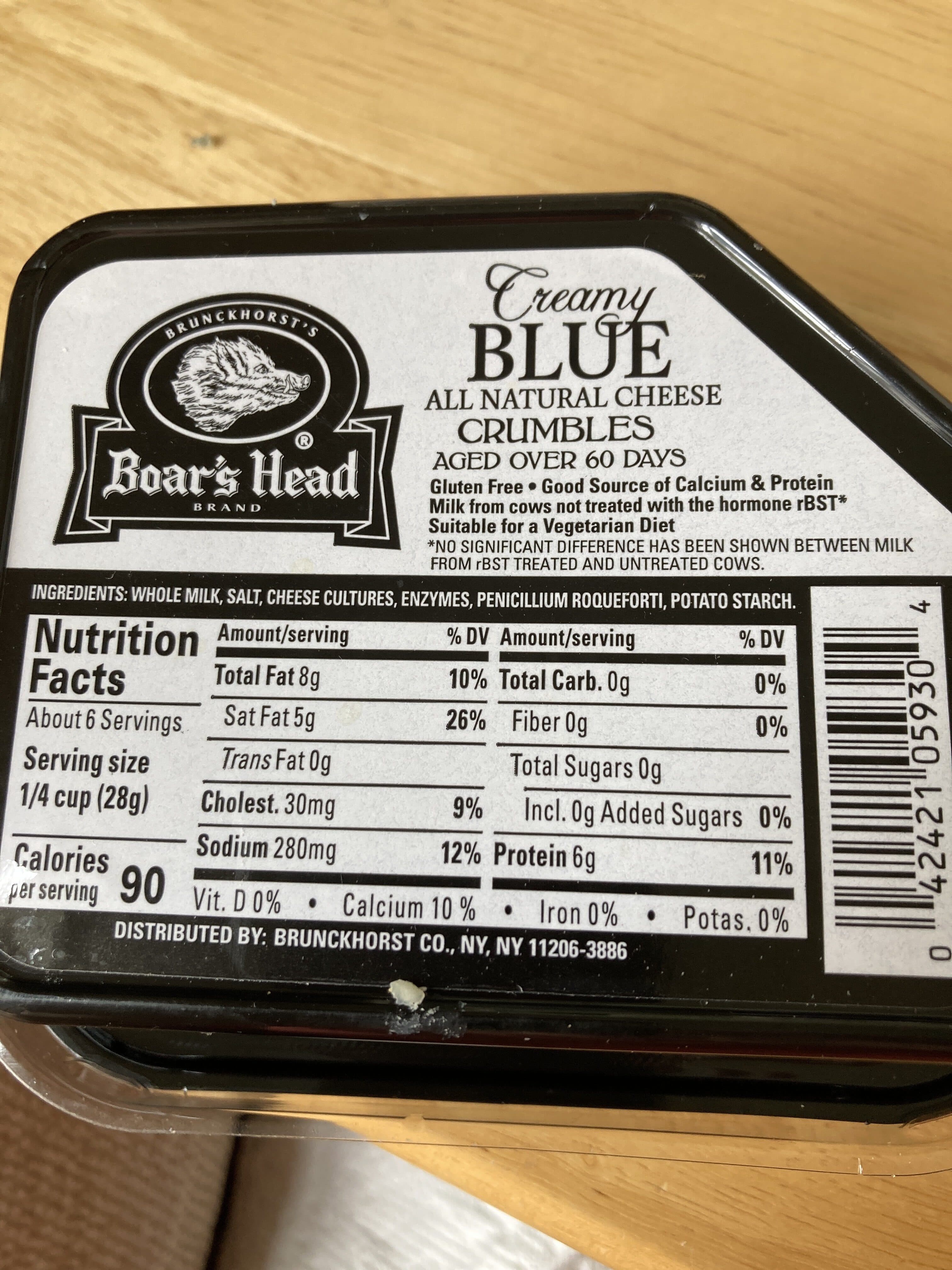 Boar's Head Creamy Blue Cheese Crumbles packshot