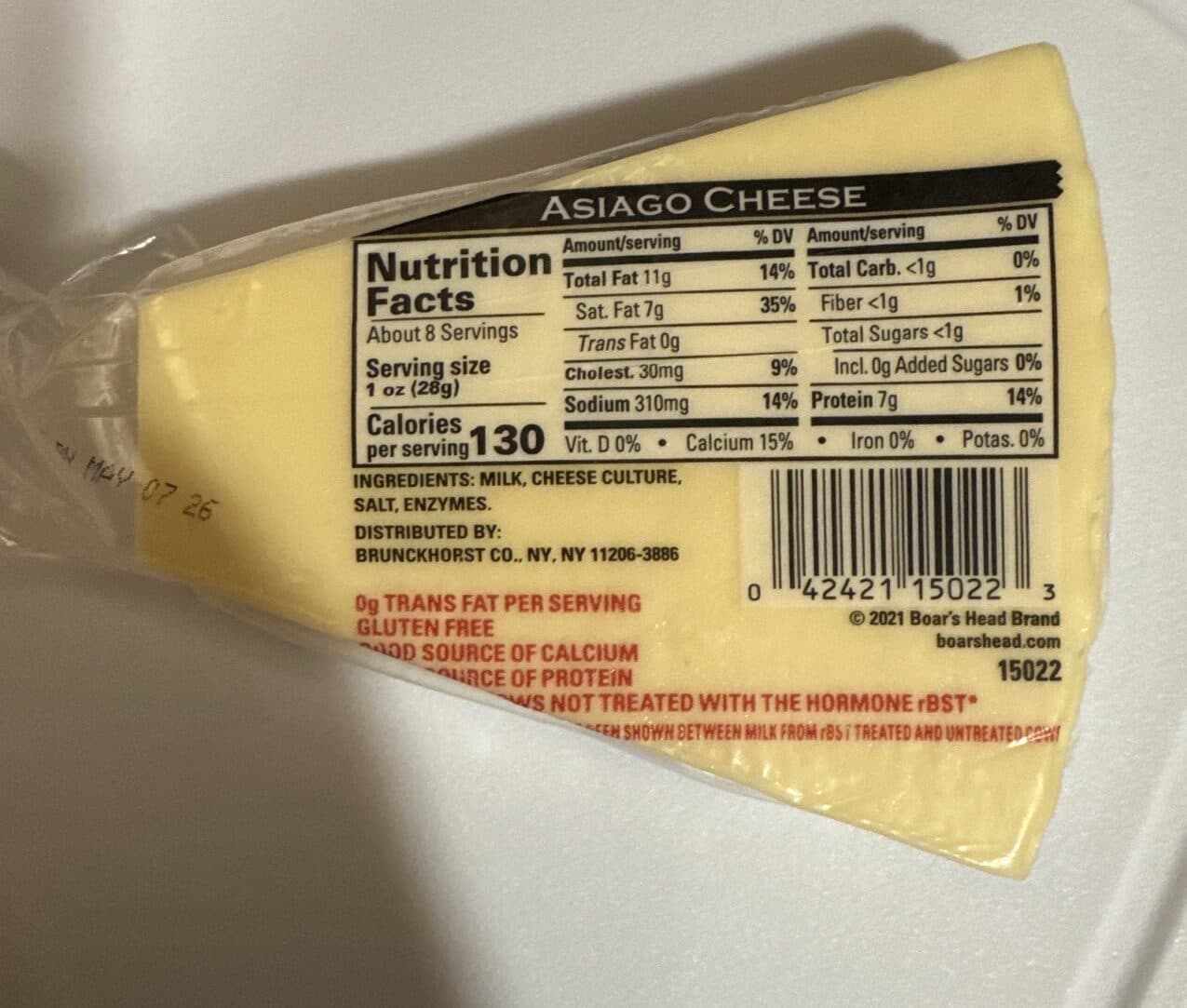 Boar's Head All Natural Asiago Cheese packshot
