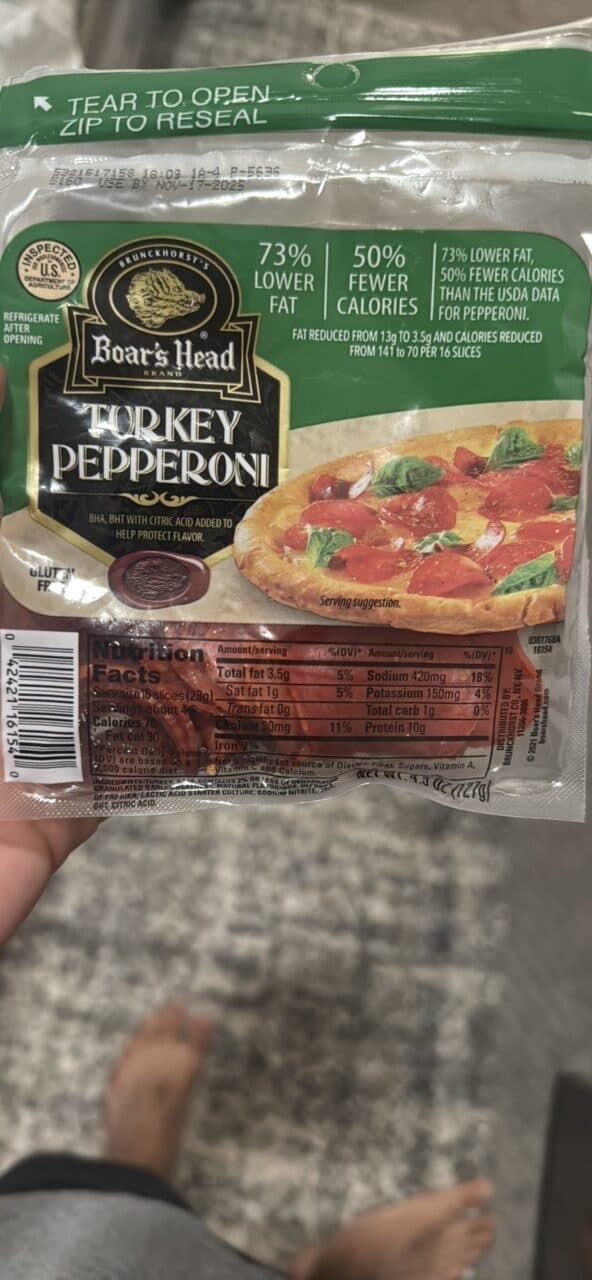 Boar's Head Turkey Pepperoni packshot