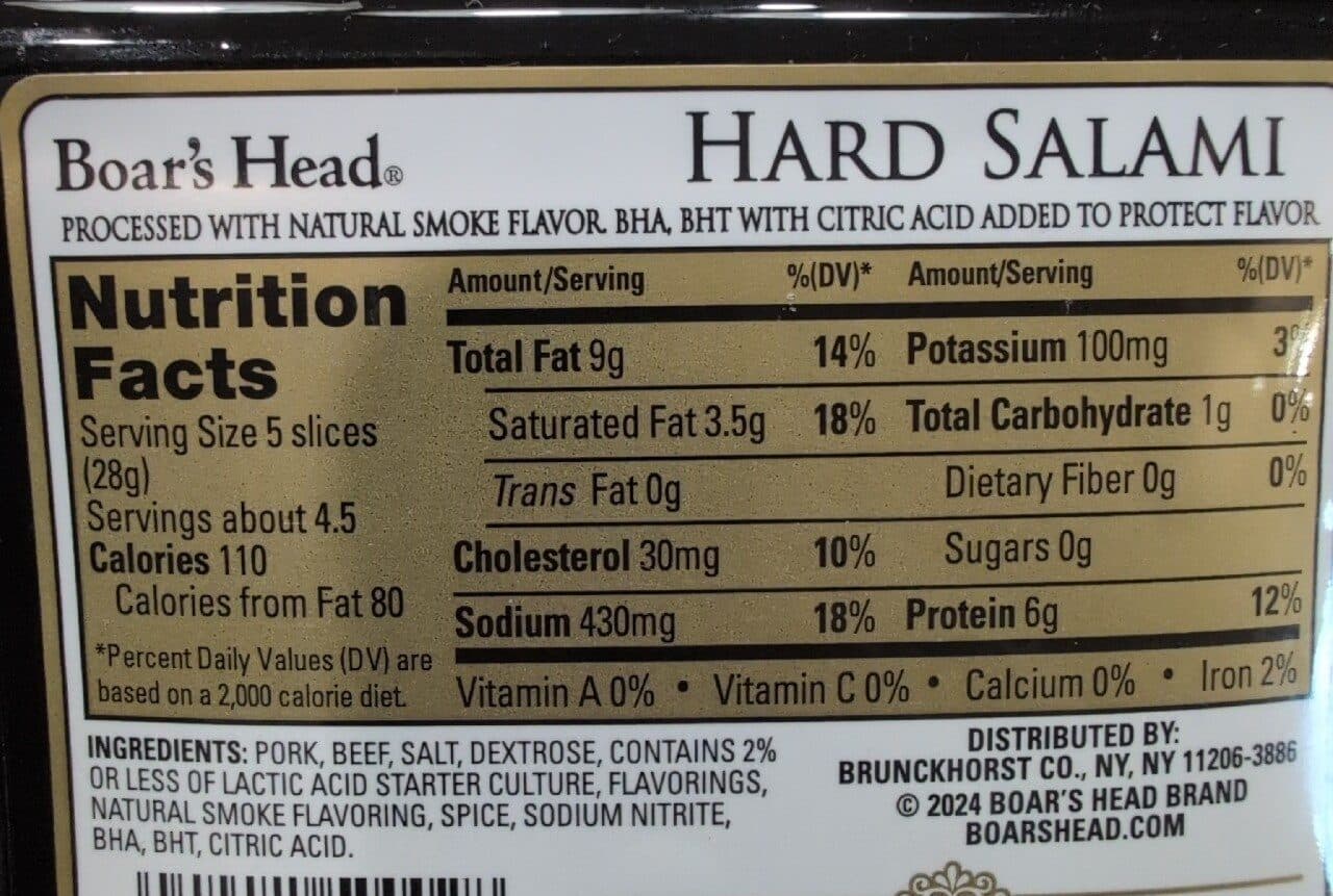Boar's Head HARD SALAMI packshot
