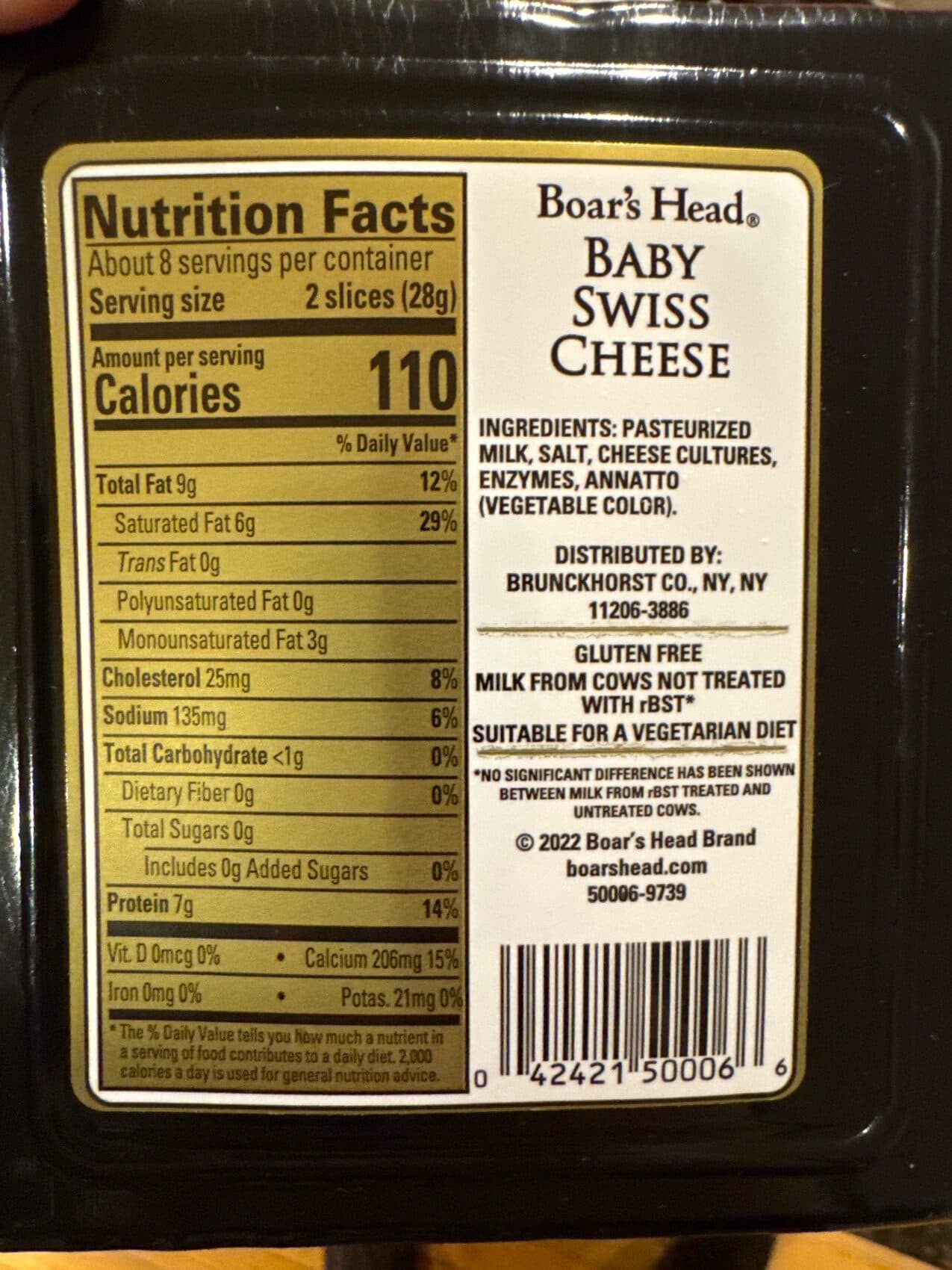 Boar's Head Baby Swiss Cheese packshot