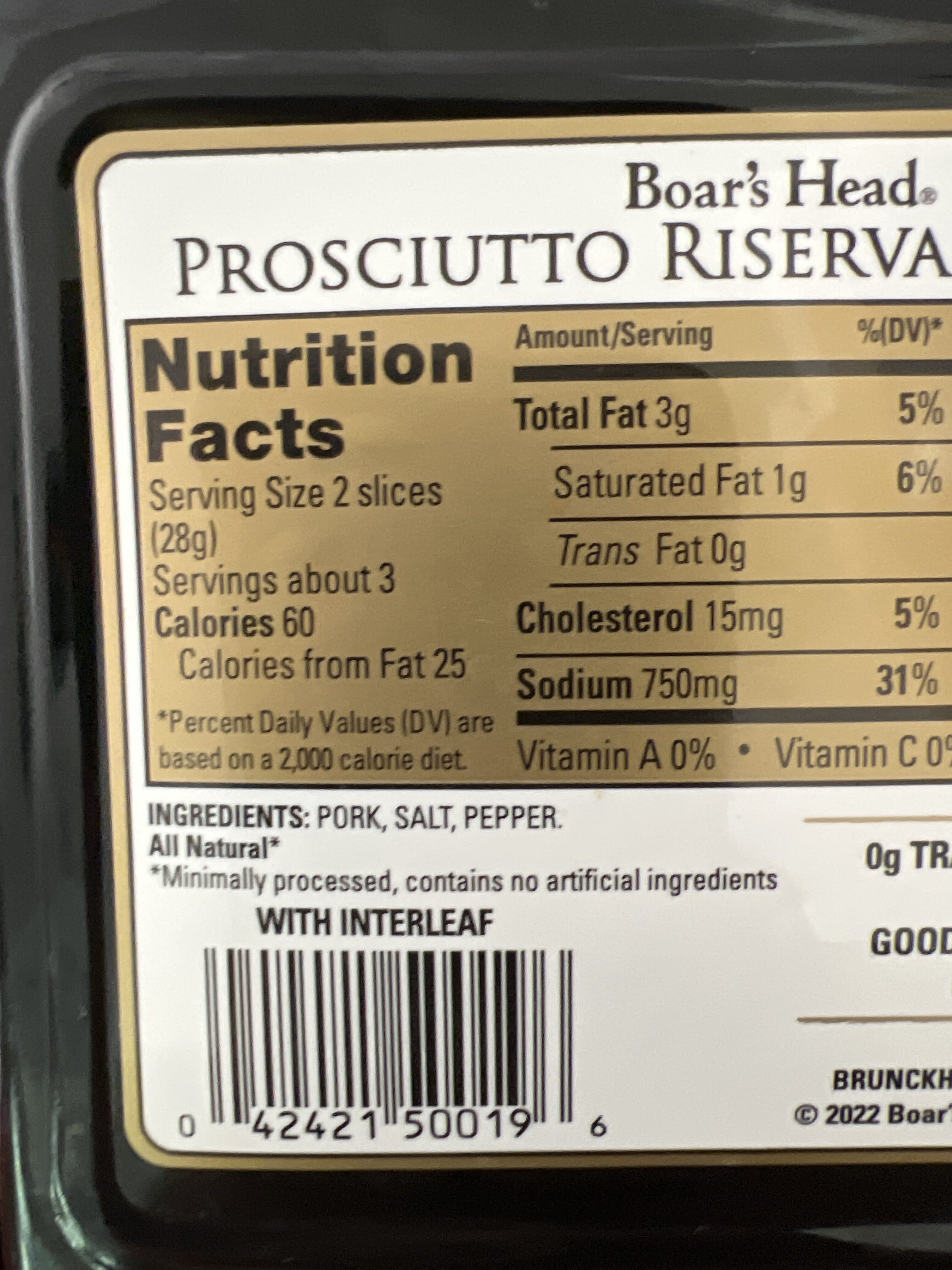 Boar's Head PROSCIUTTO RISERVA STRADOLCE packshot