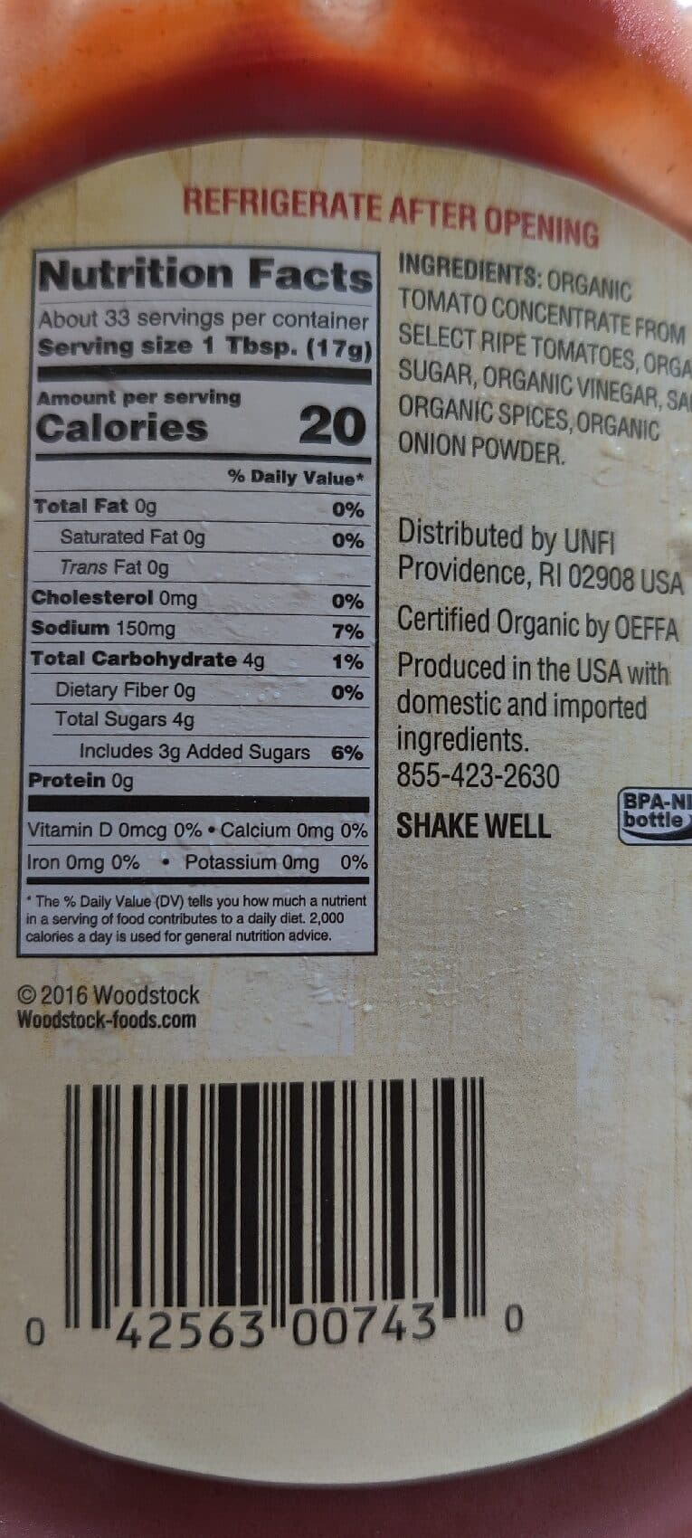 Woodstock Organic Tomato Ketchup packshot