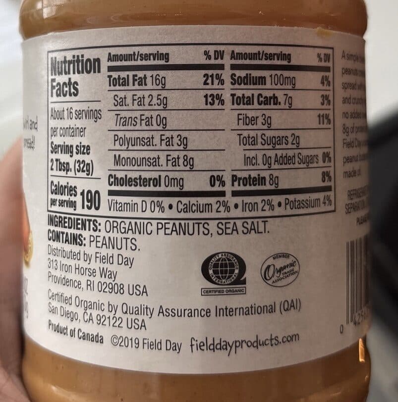 Field Day Organic Crunch & Salted Peanut Butter packshot