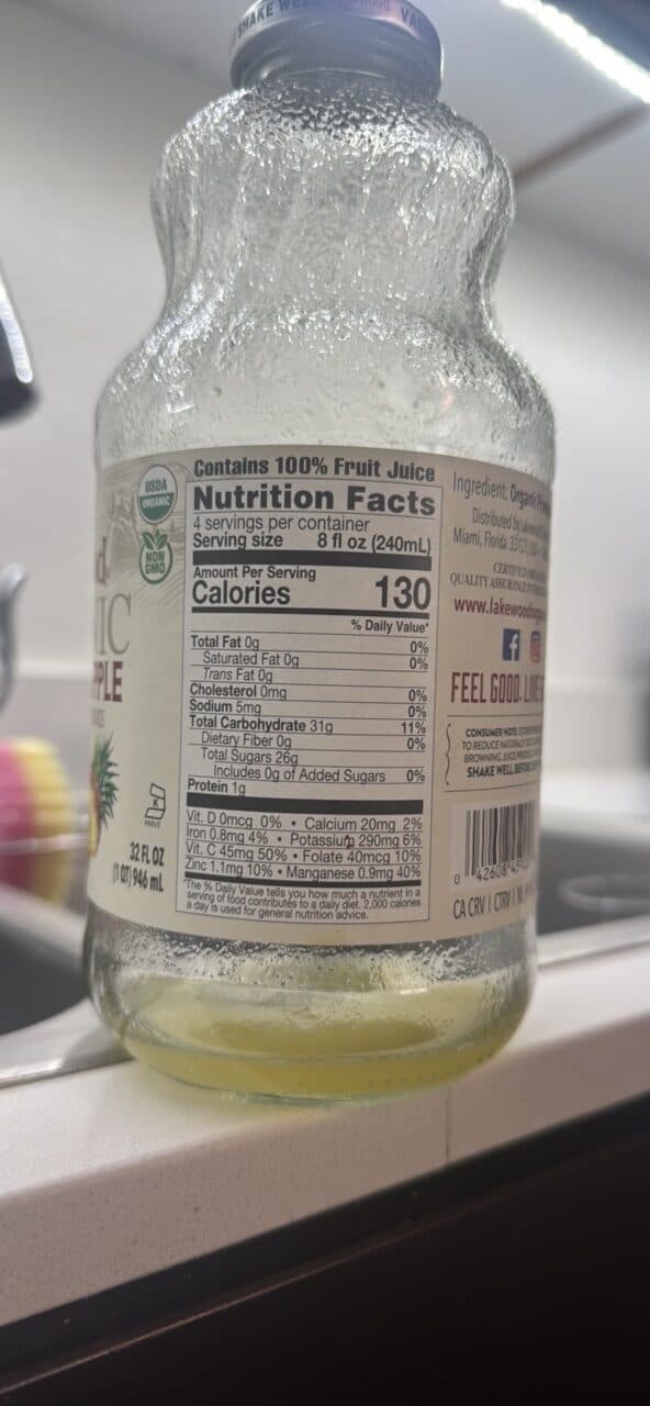 Lakewood Organic Pure Pineapple packshot