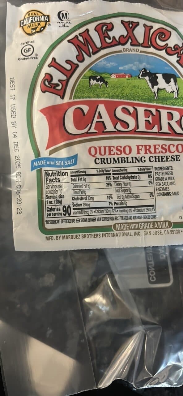 EL MEXICANO QUESO FRESCO CRUMBLING CHEESE packshot