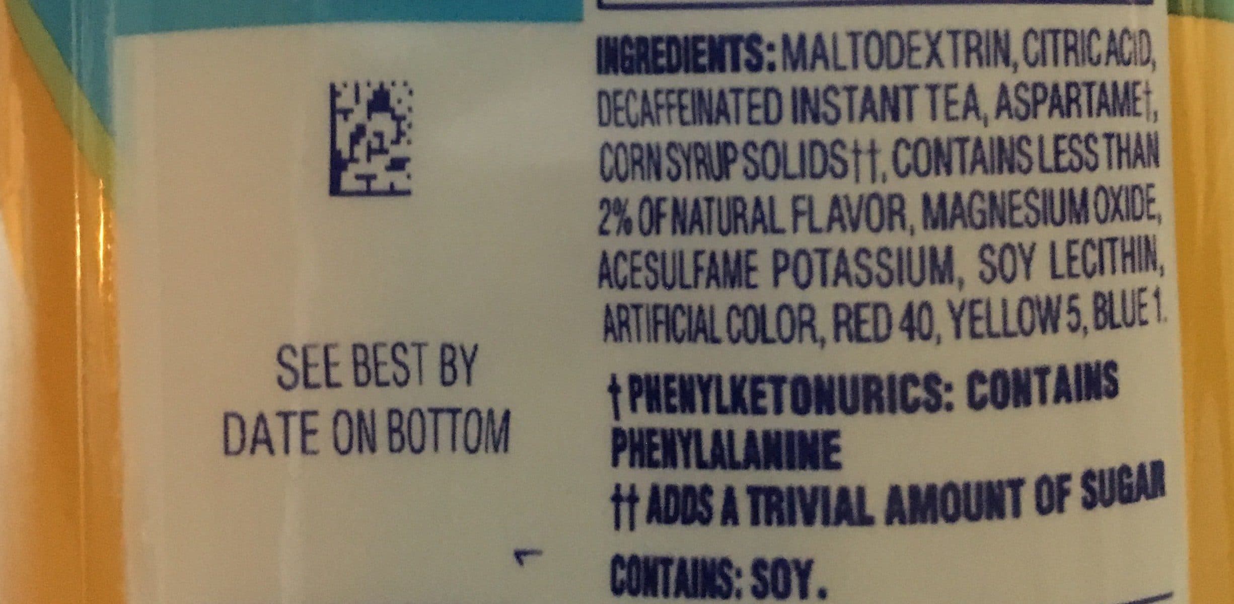 Crystal Light Decaf lemon ice tea packshot