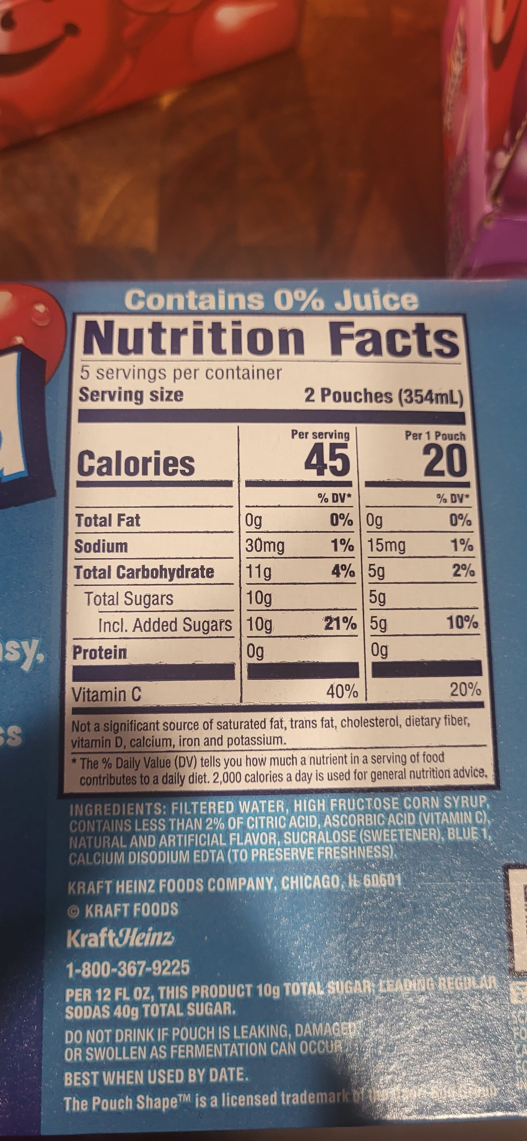 Kool-Aid Jammers tropical punch flavored drink packshot