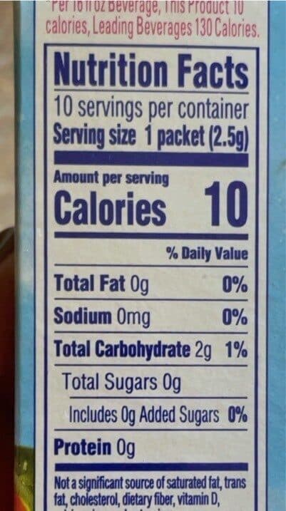 Crystal Light Citrus with caffeine drink mix packshot