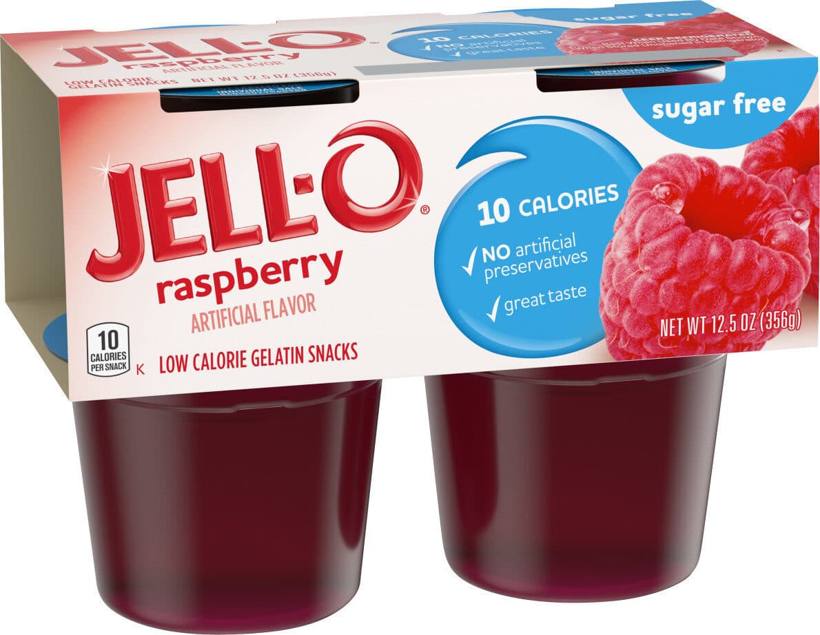 Jell-O Jell o low calorie gelatin snacks packshot