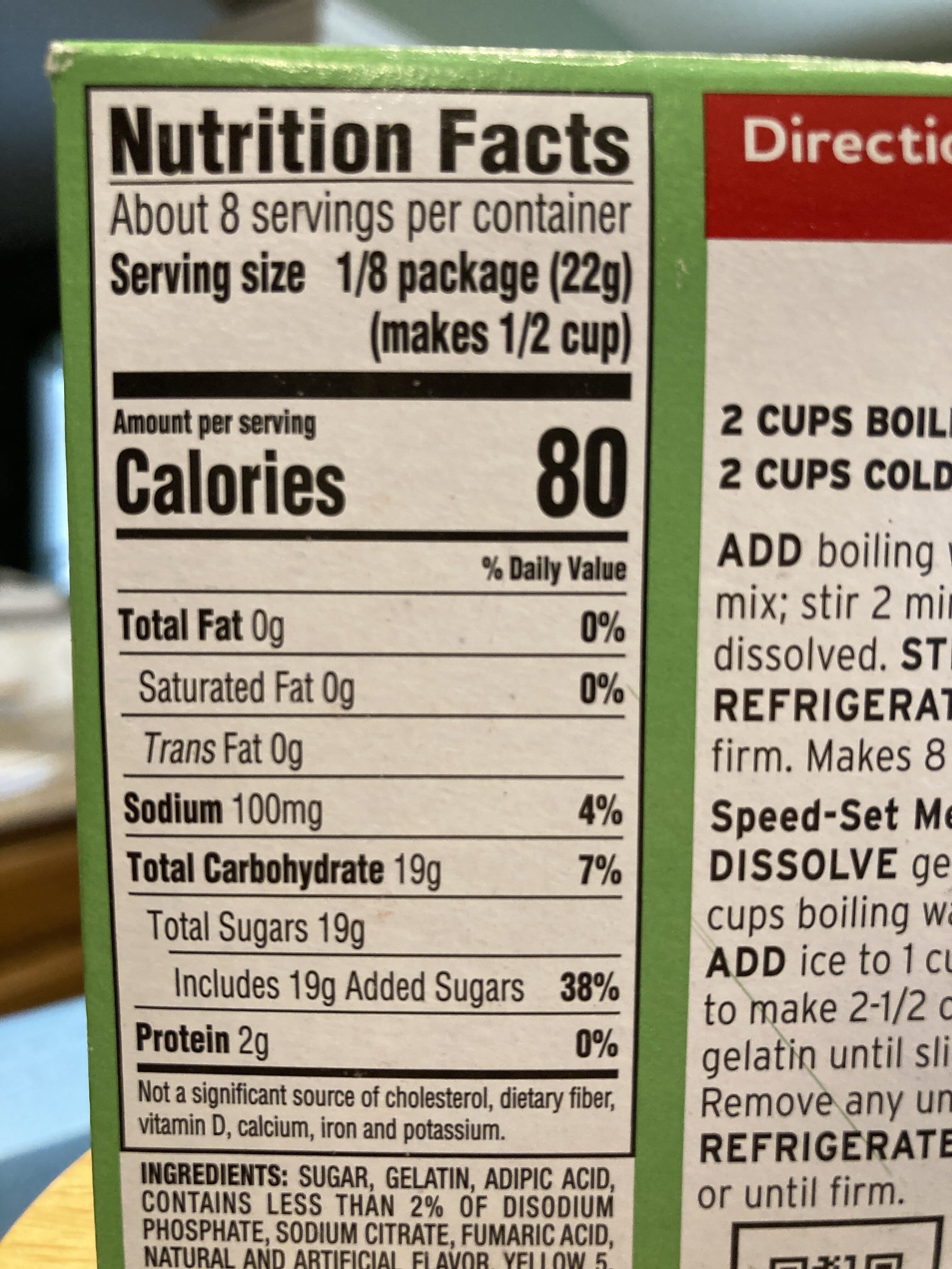 Jell-O Gelatin Dessert, Lime packshot