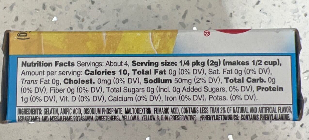 Jell-O Jello lemon gelatin dessert mix boxes packshot