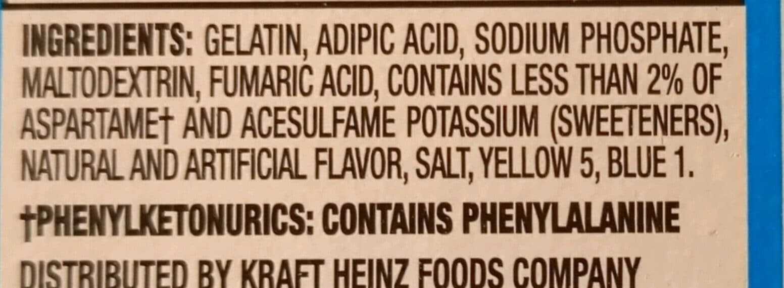 JELL-O JELL-O lime artificial flavor packshot