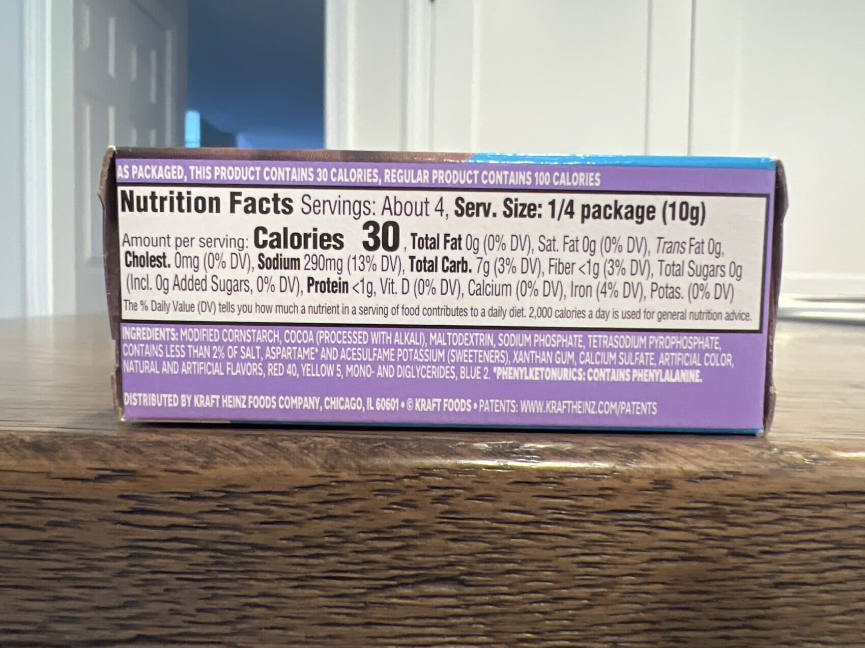 JELL-O chocolate flavor instant reduced calorie pudding & pie filling packshot