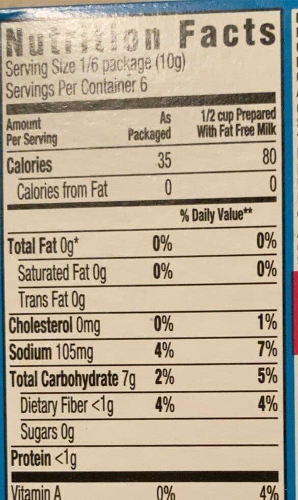 Jell-O Jell o cook & serve reduced calorie pudding & pie filling packshot