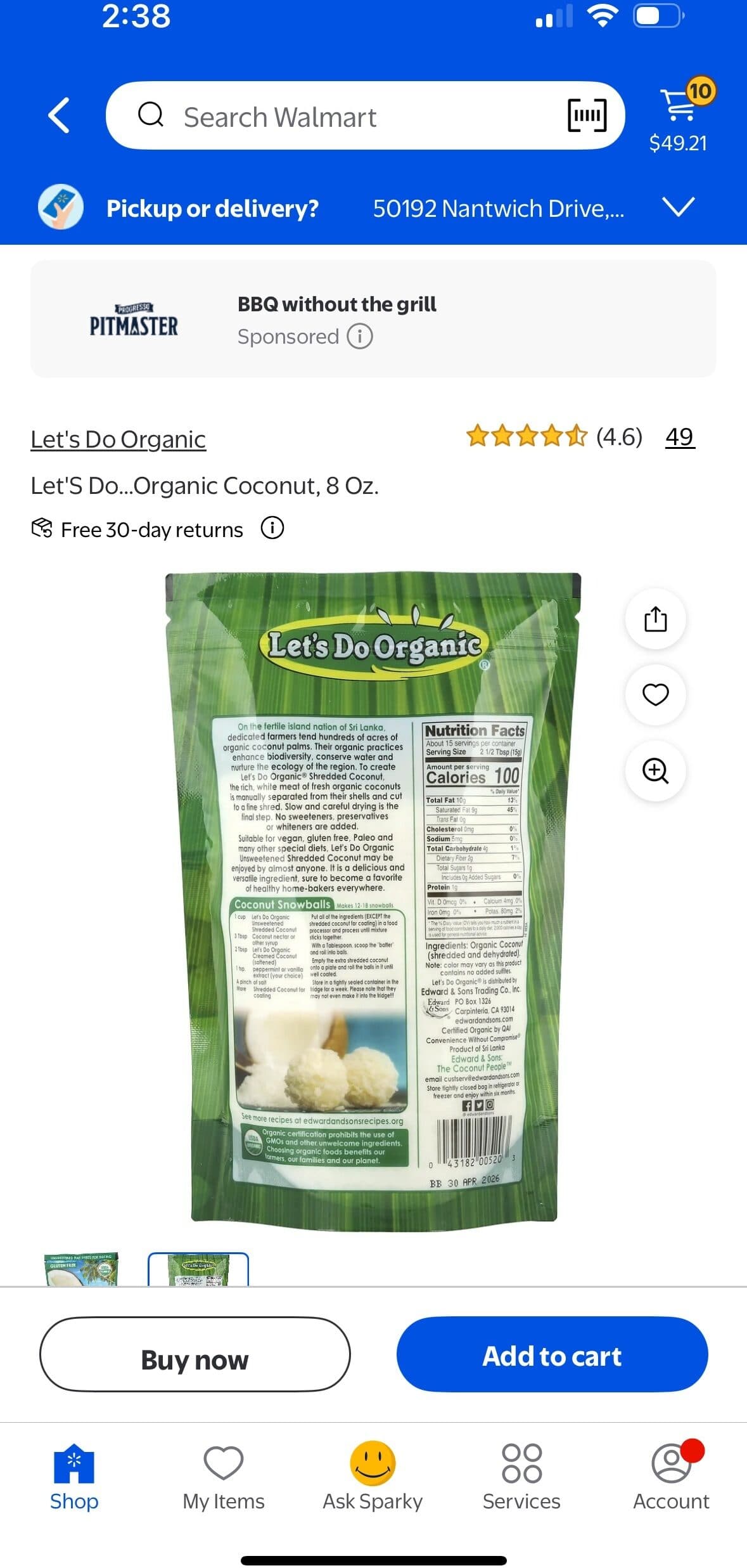 Let's Do Organic Organic Coconut (shredded and dehydrated) packshot