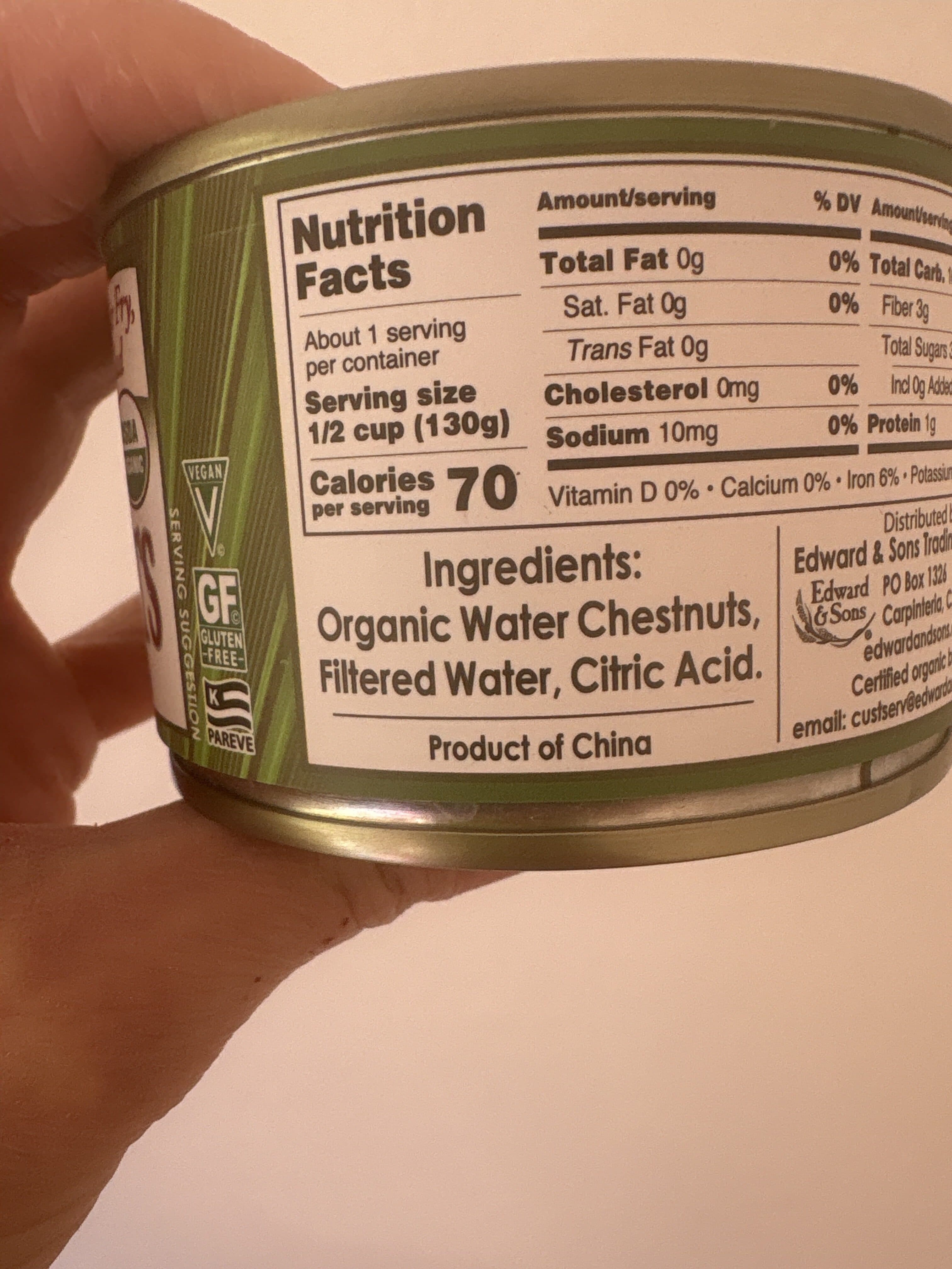 Edward & Sons Trading Co. Inc Native Forest, Organic Sliced Water Chestnuts packshot