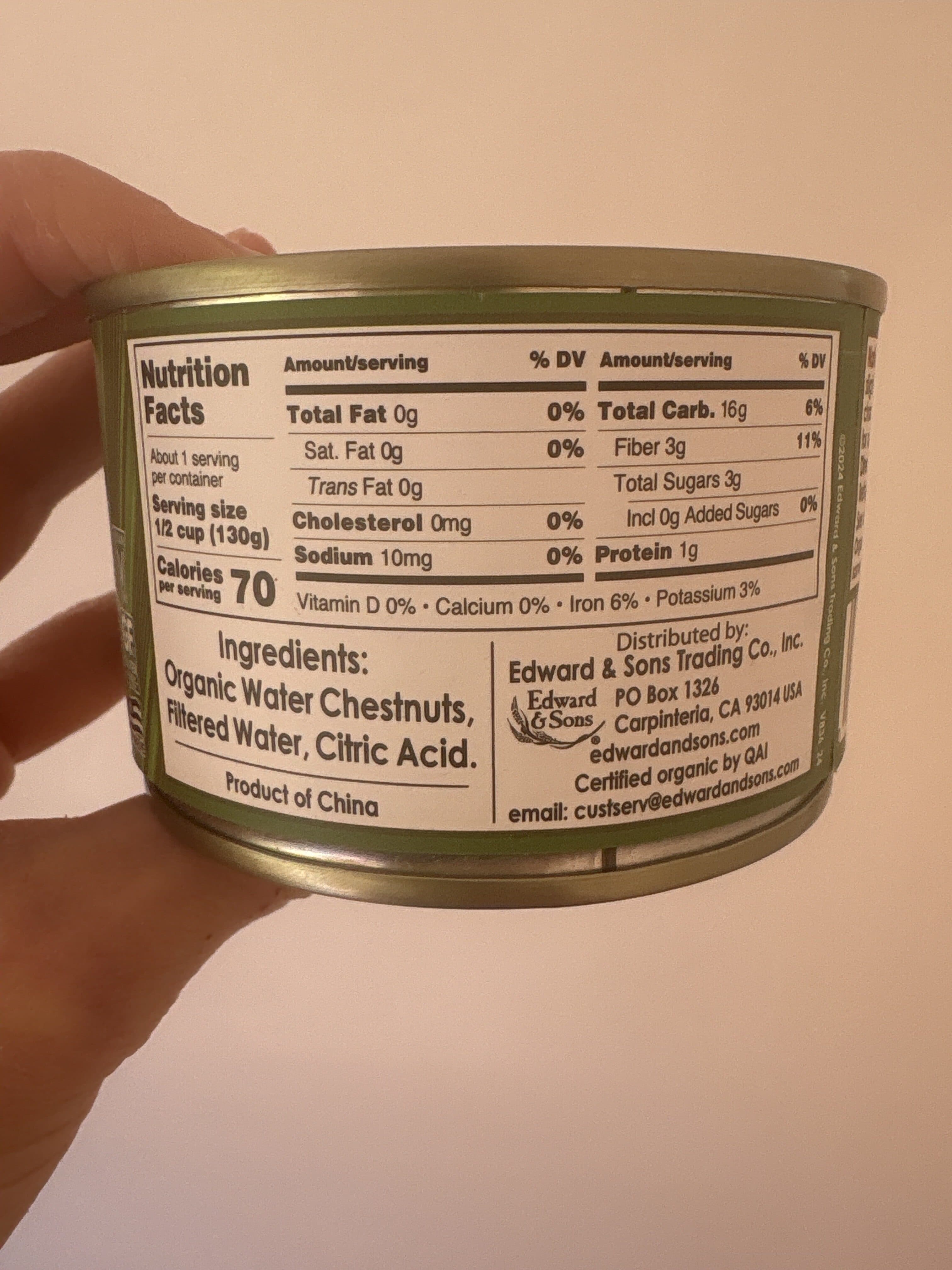 Edward & Sons Trading Co. Inc Native Forest, Organic Sliced Water Chestnuts packshot