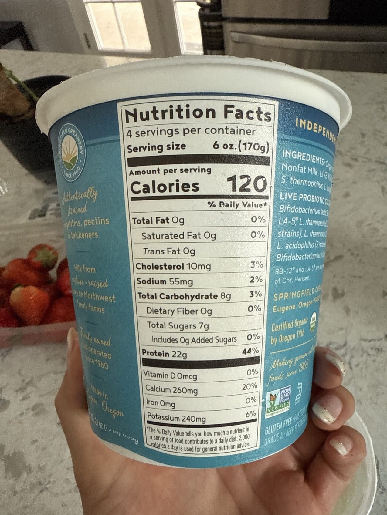 Nancy's Organic Nancy's Probiotic Greek Nonfat Yogurt Plain packshot
