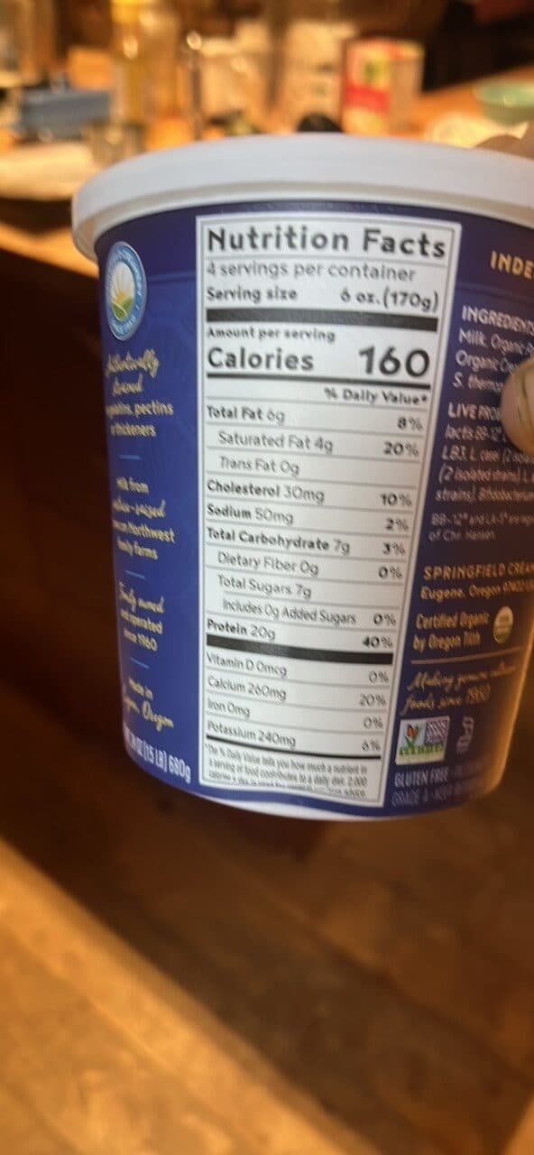 Nancy's Organic Nancy's Probiotic Greek Whole Milk Yogurt Plain packshot