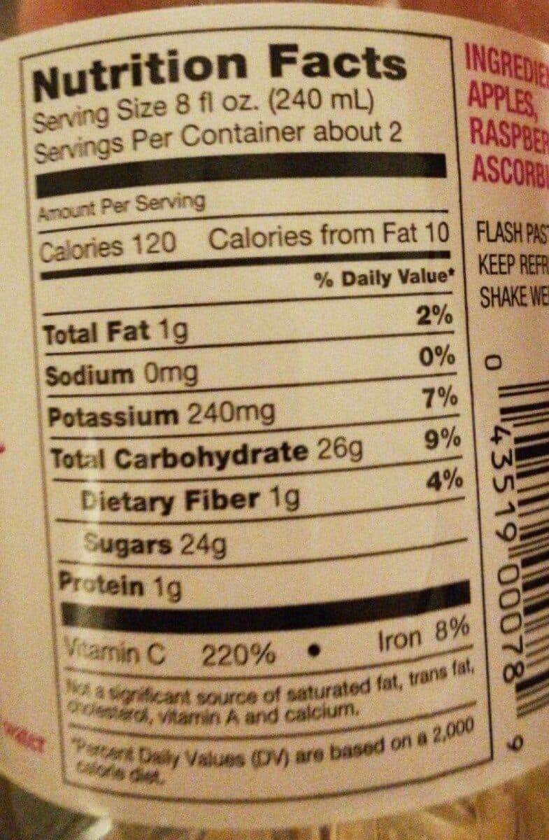 Open Food Facts Red jacket juice raspberry apple packshot