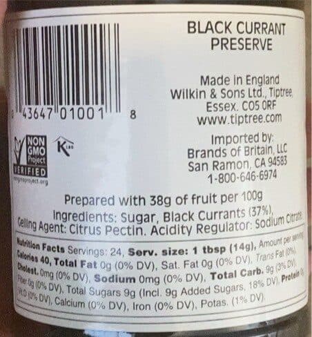 Tiptree Pure Black Currant Jam packshot