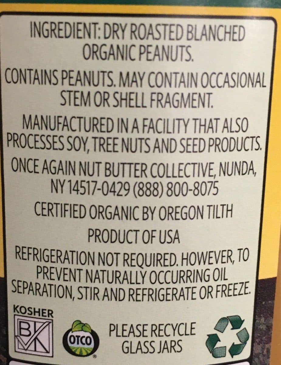 Once Again Crunchy Peanut Butter packshot