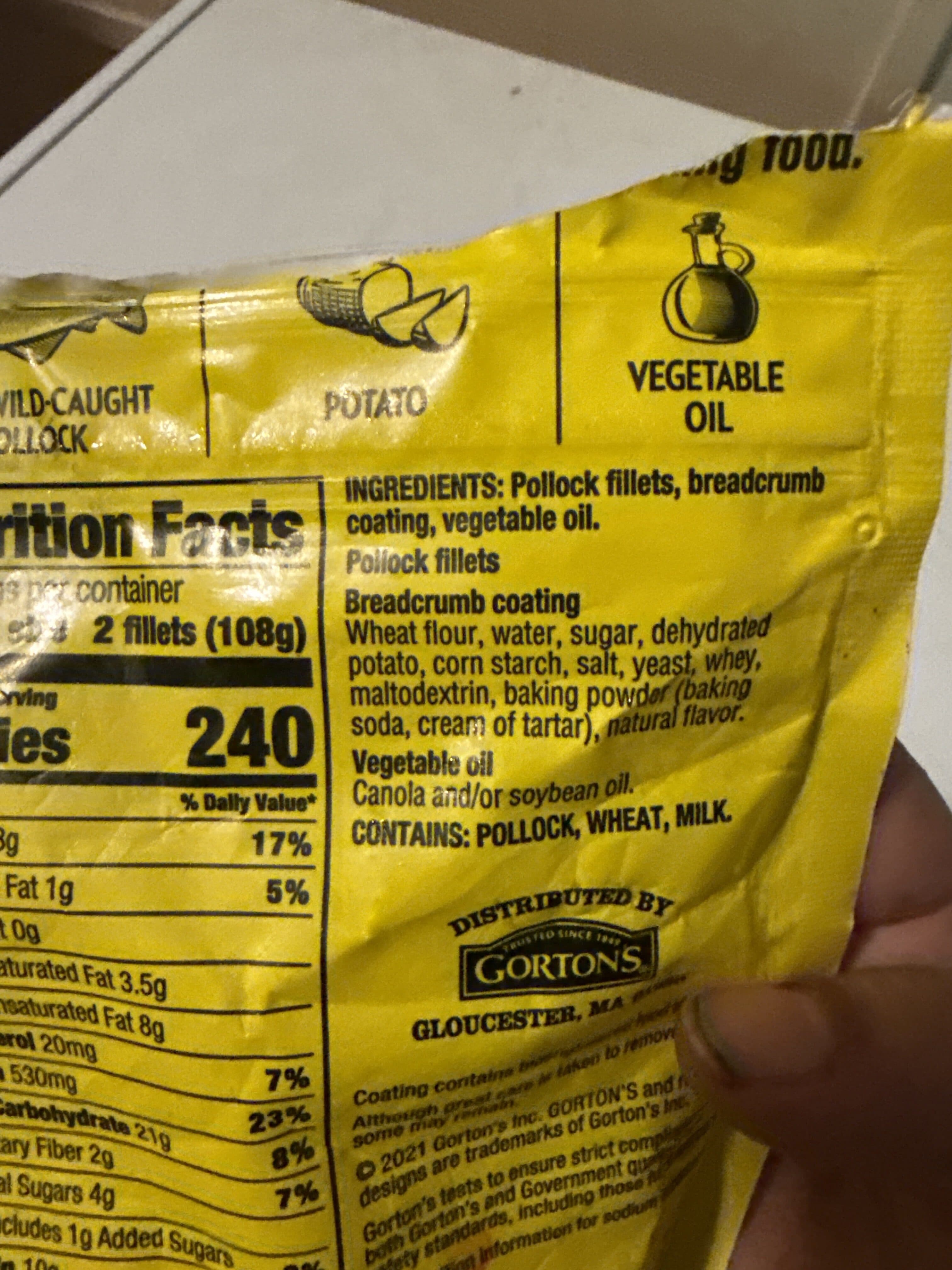 Gorton's Inc. Fish Fillets packshot