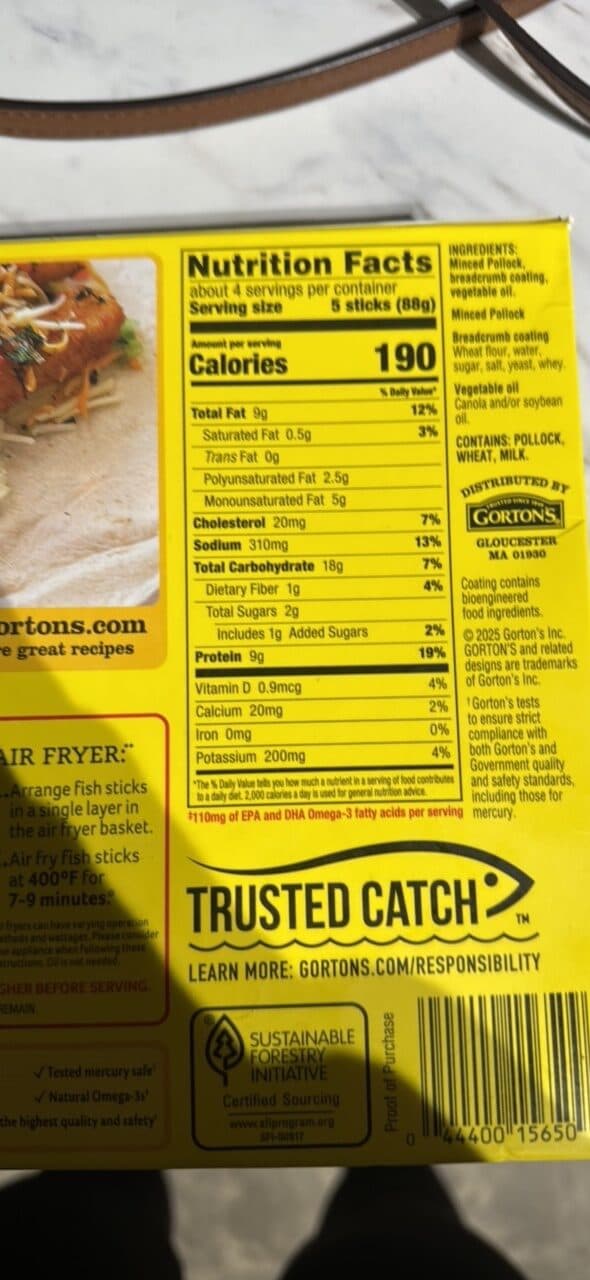 Gorton's Fish Sticks packshot