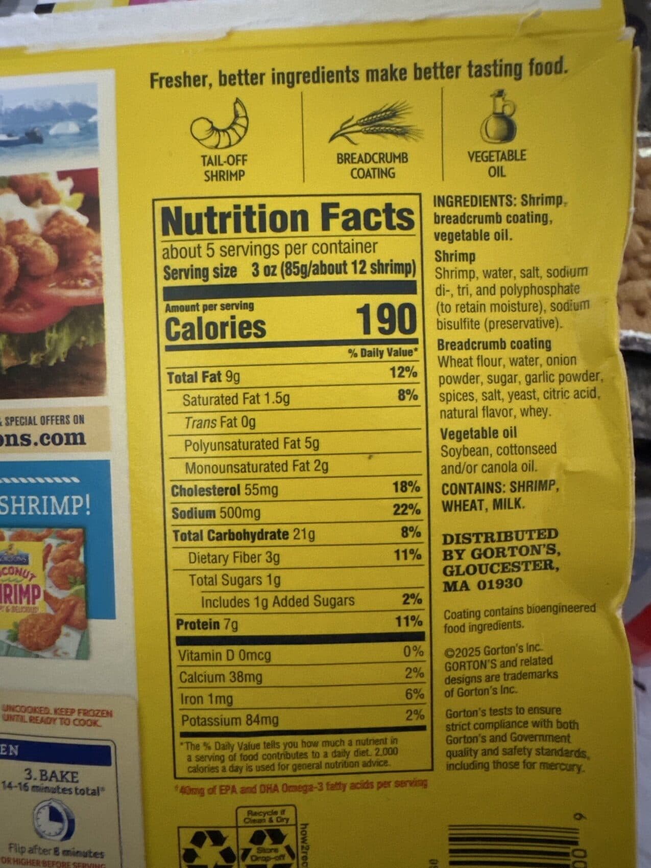 Gorton's Popcorn Shrimp packshot