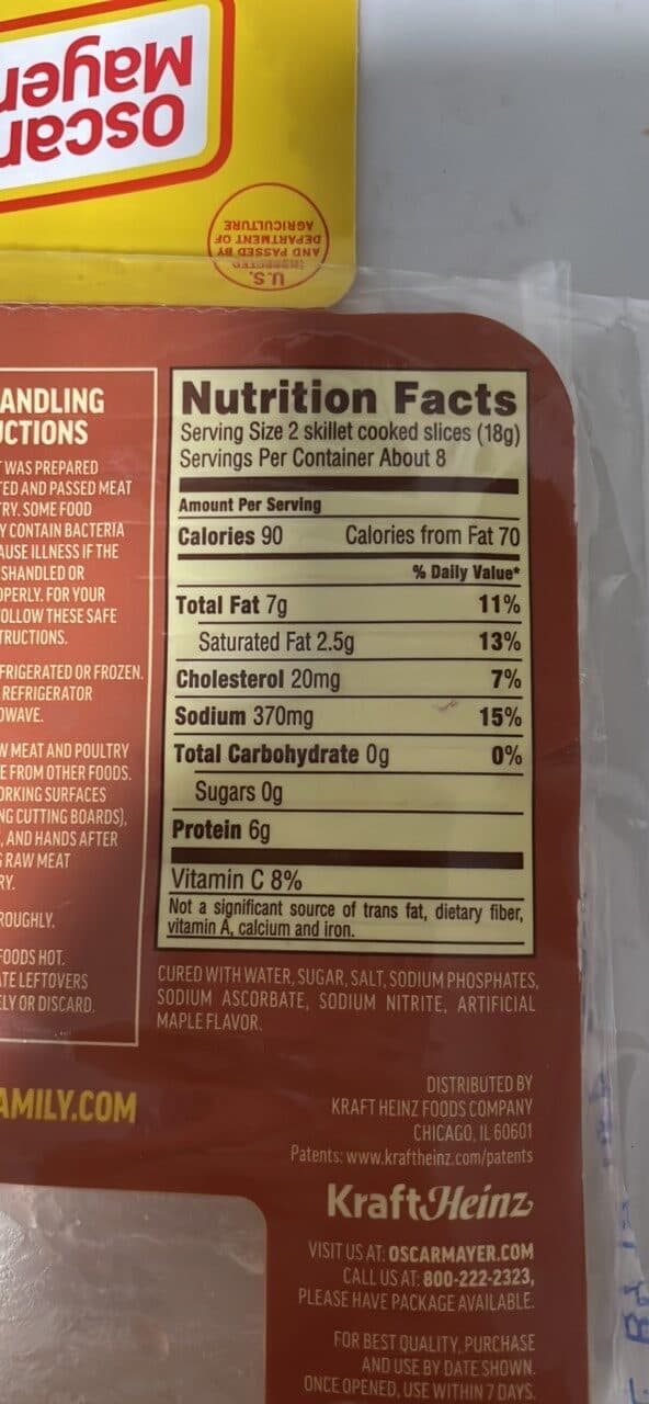 Oscar Mayer maple bacon packshot