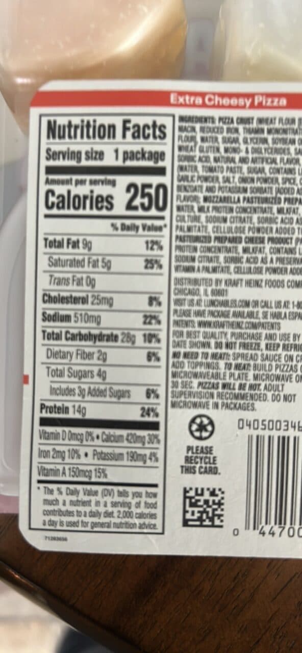 Lunchables Extra Cheesy Pizza packshot